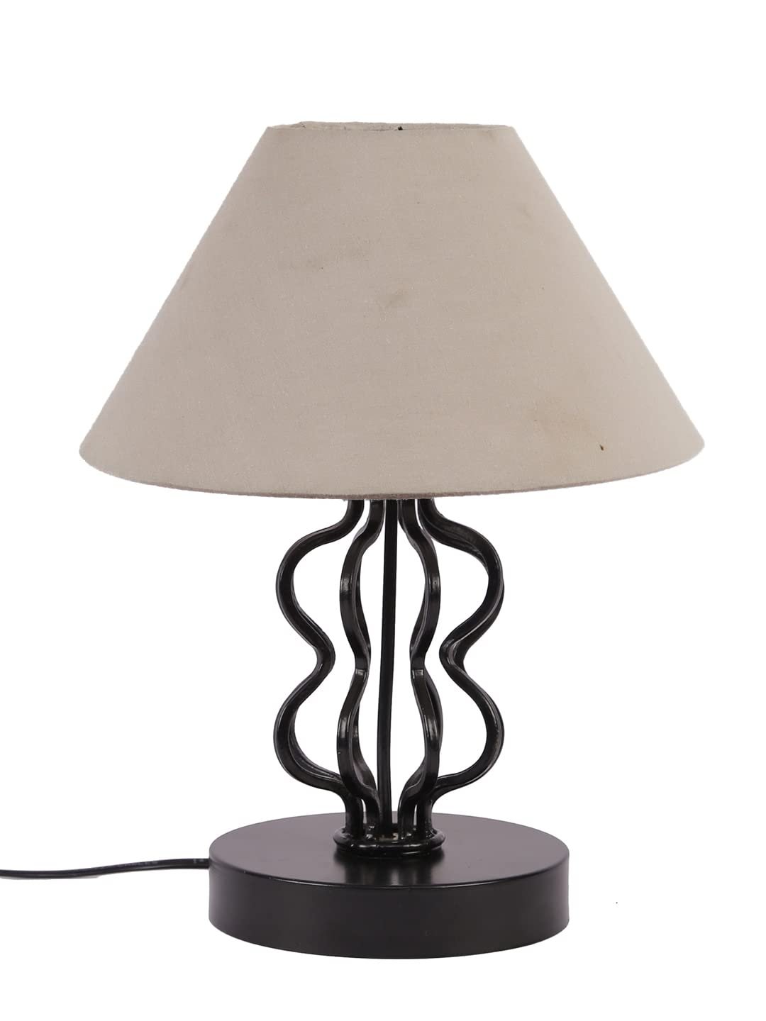 Grey Cotton Shade Iron Table Lamp