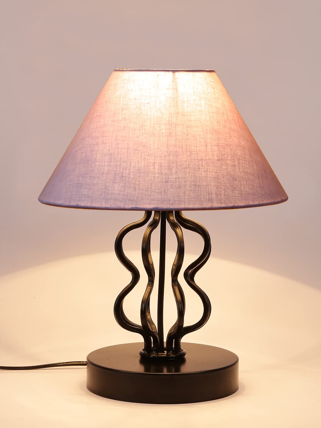 Grey Cotton Shade Iron Table Lamp