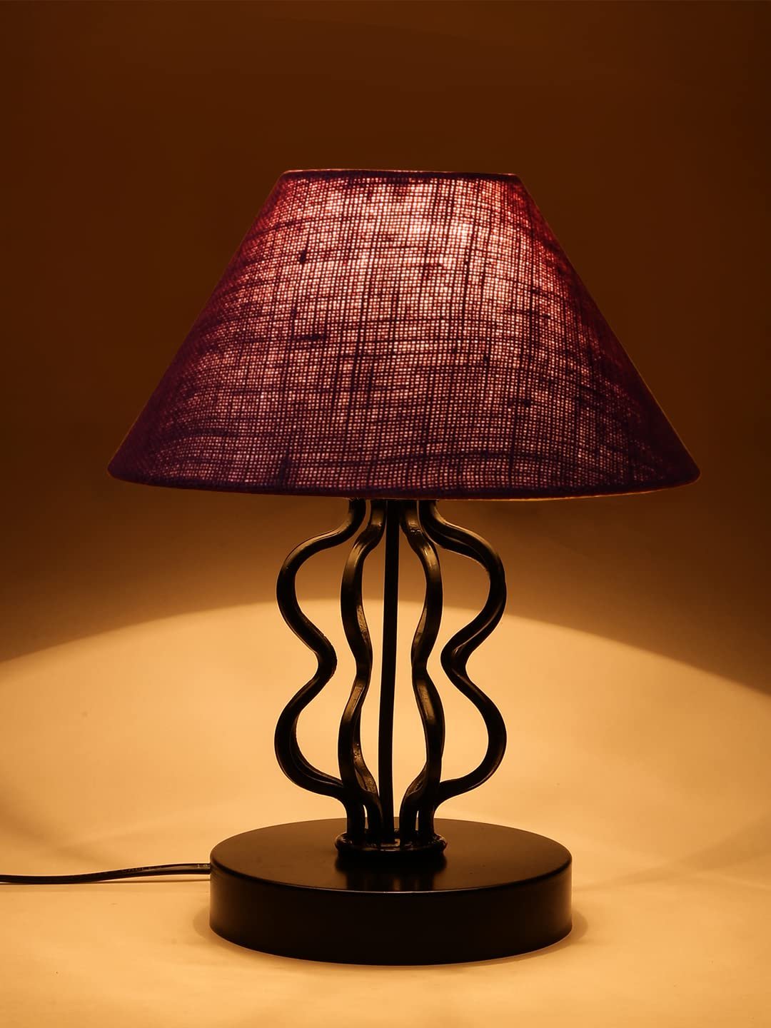 Maroon Jute Shade Iron Table Lamp(APA120)