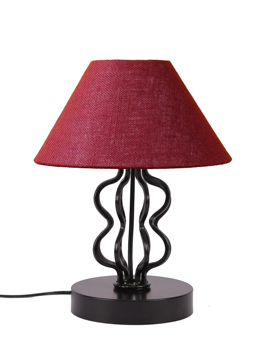 Maroon Jute Shade Iron Table Lamp(APA120)