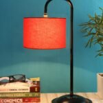 Orange Cotton Shade Iron Table Lamp (ARM02)