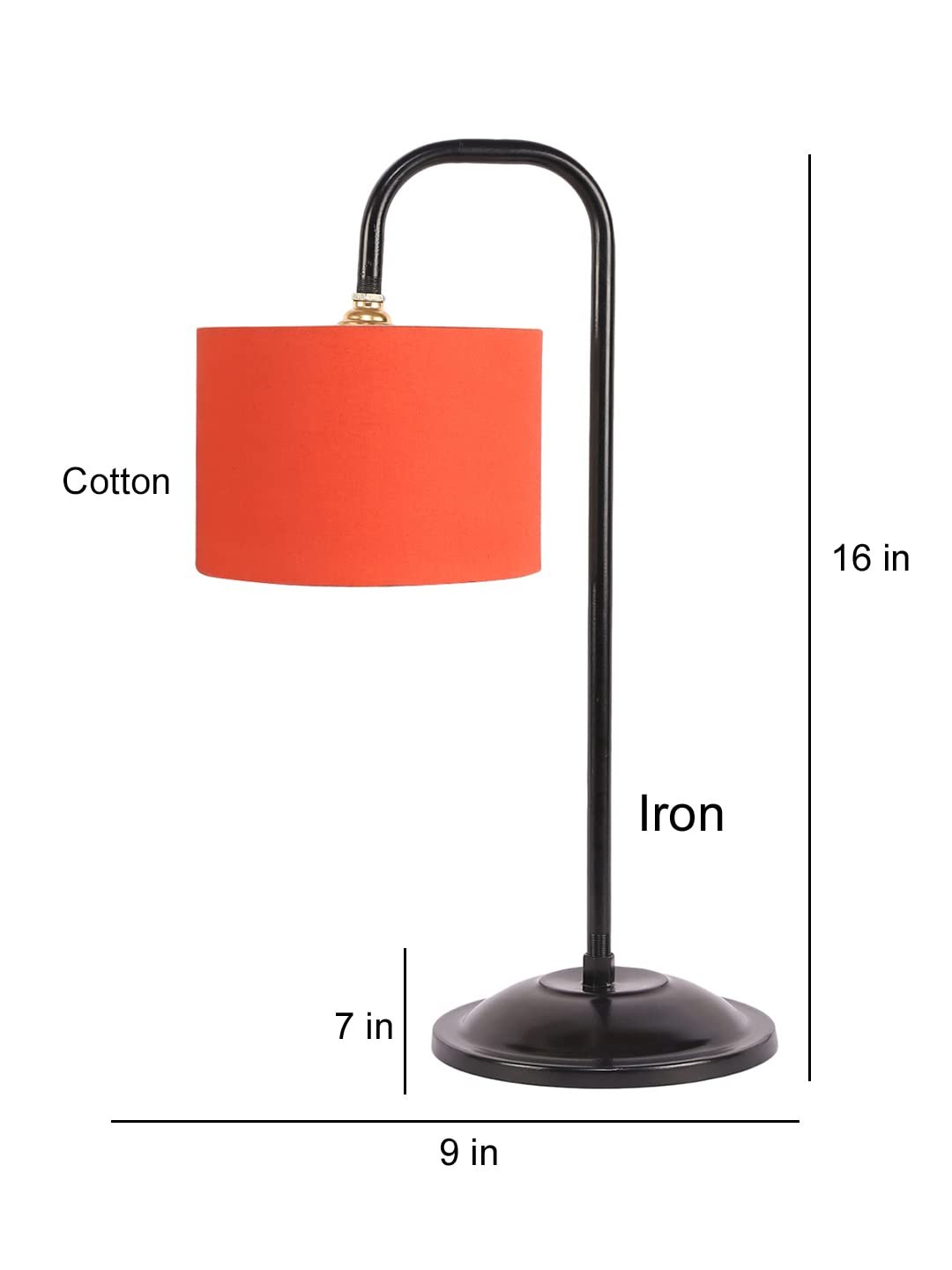 Orange Cotton Shade Iron Table Lamp (ARM02)