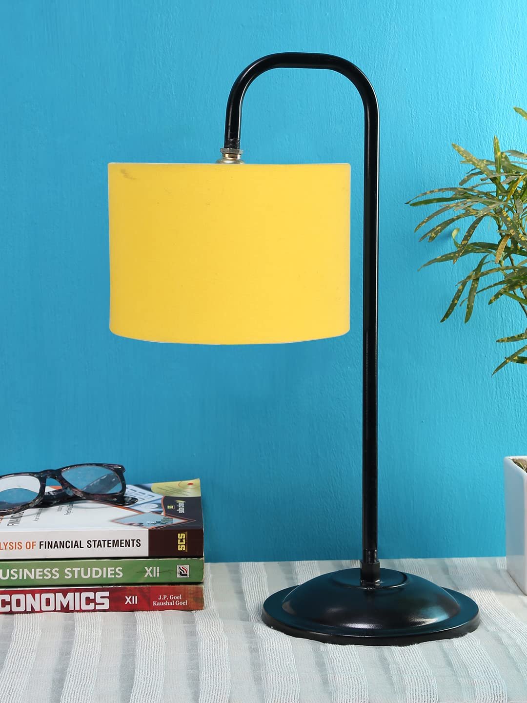 Yellow Cotton Shade Iron Table Lamp (ARM03)
