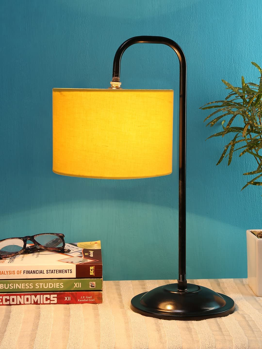 Yellow Cotton Shade Iron Table Lamp (ARM03)