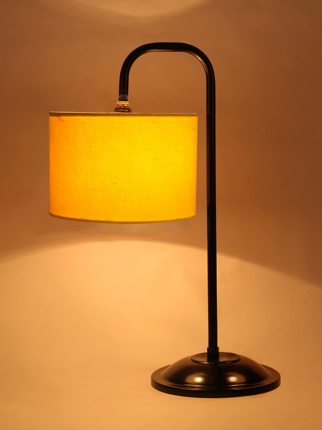 Yellow Cotton Shade Iron Table Lamp (ARM03)