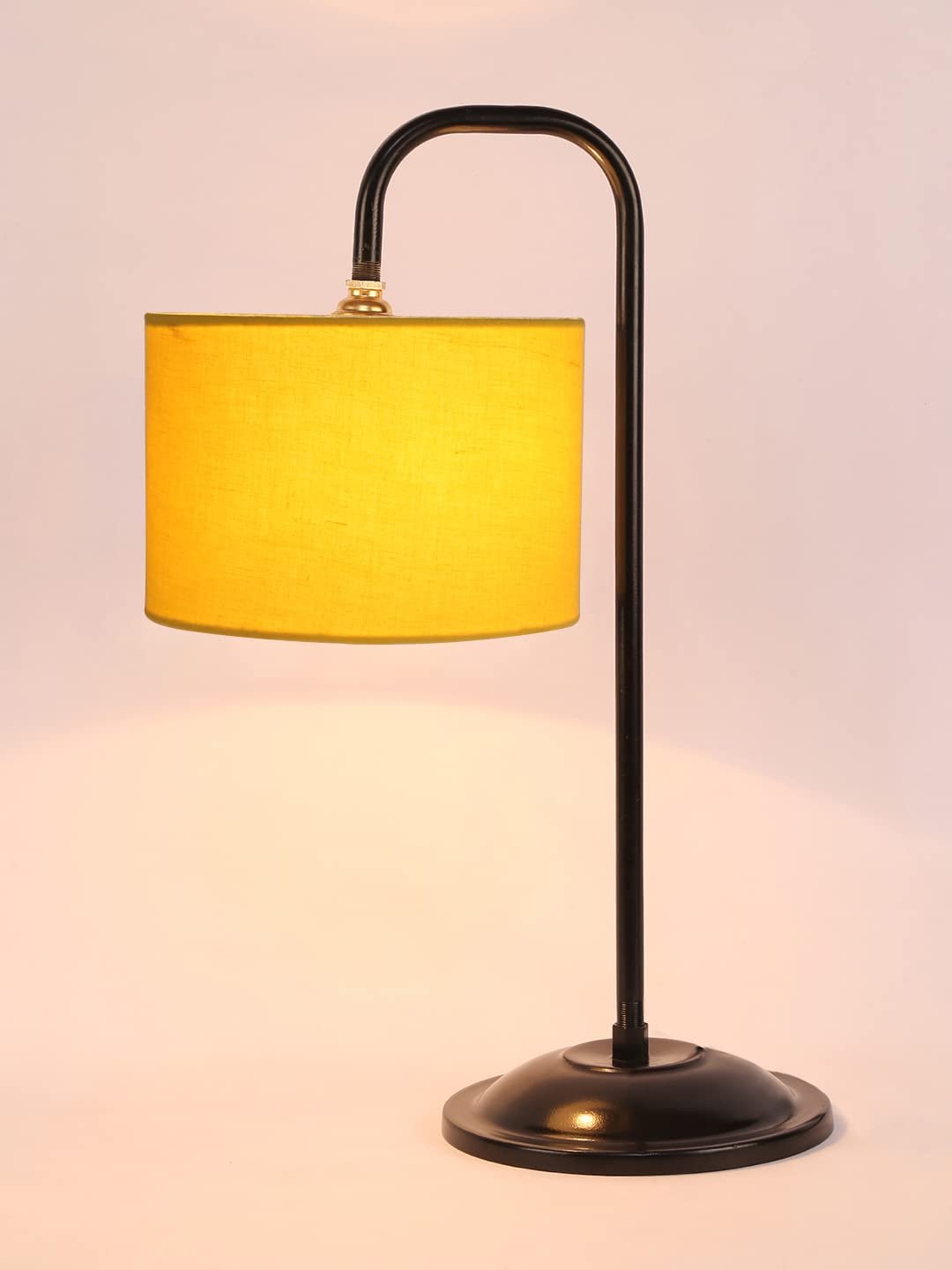 Yellow Cotton Shade Iron Table Lamp (ARM03)