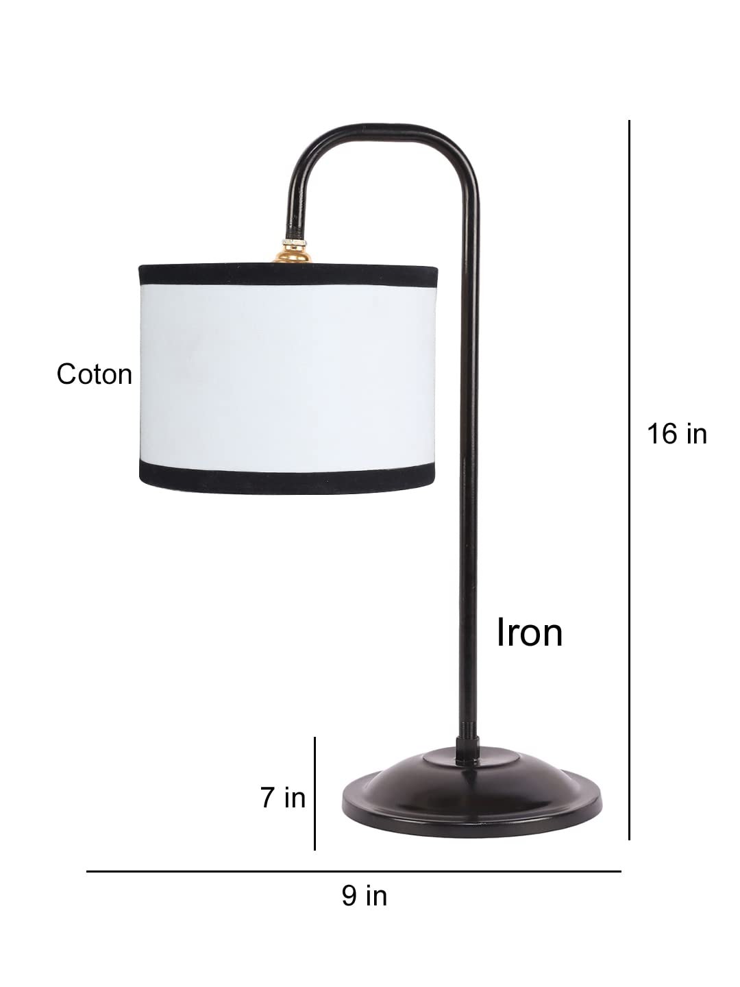 Multi Cotton Shade Iron Table Lamp (ARM)