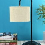 White Jute Shade Iron Table Lamp (ARM06)