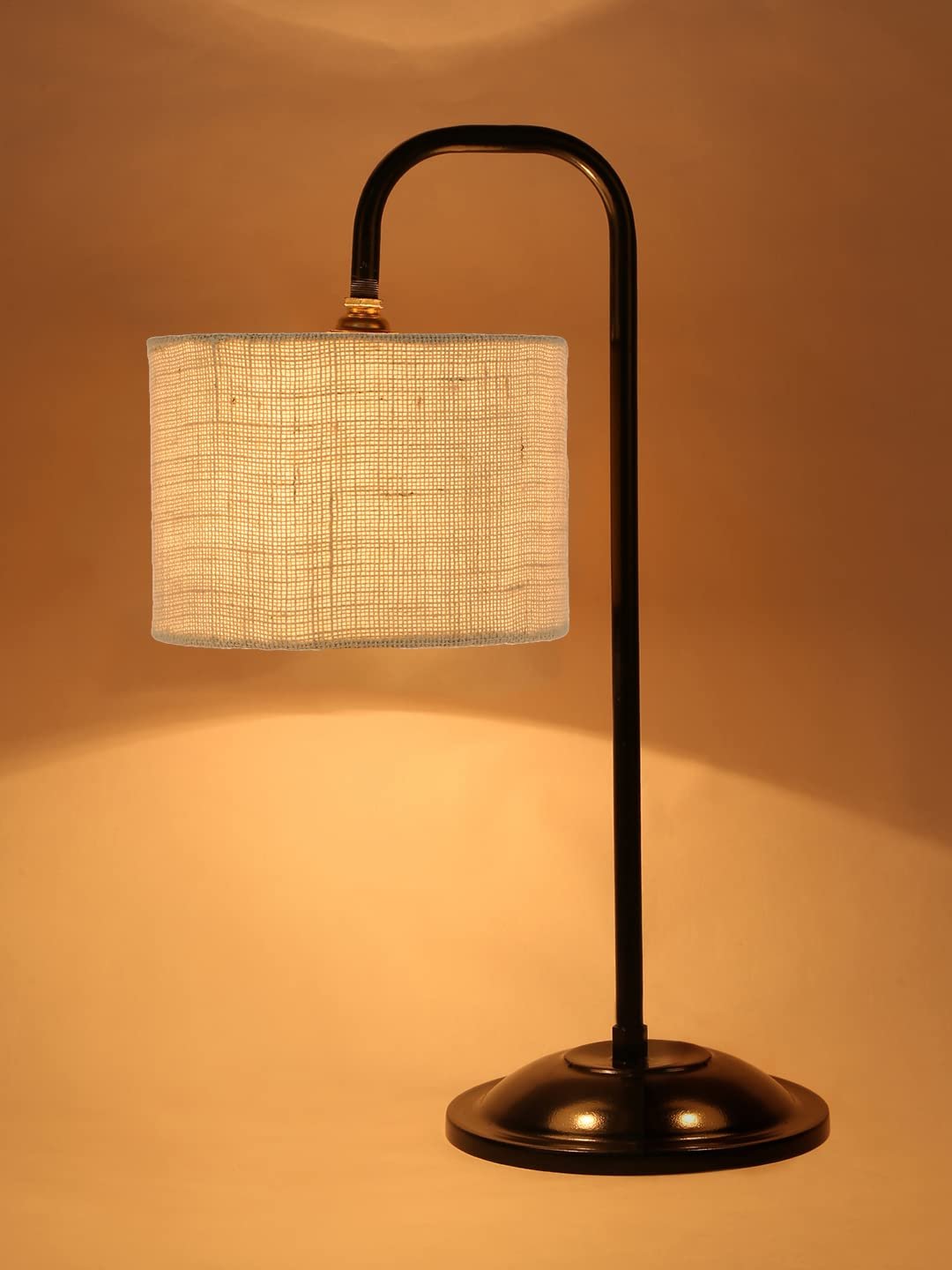 White Jute Shade Iron Table Lamp (ARM06)
