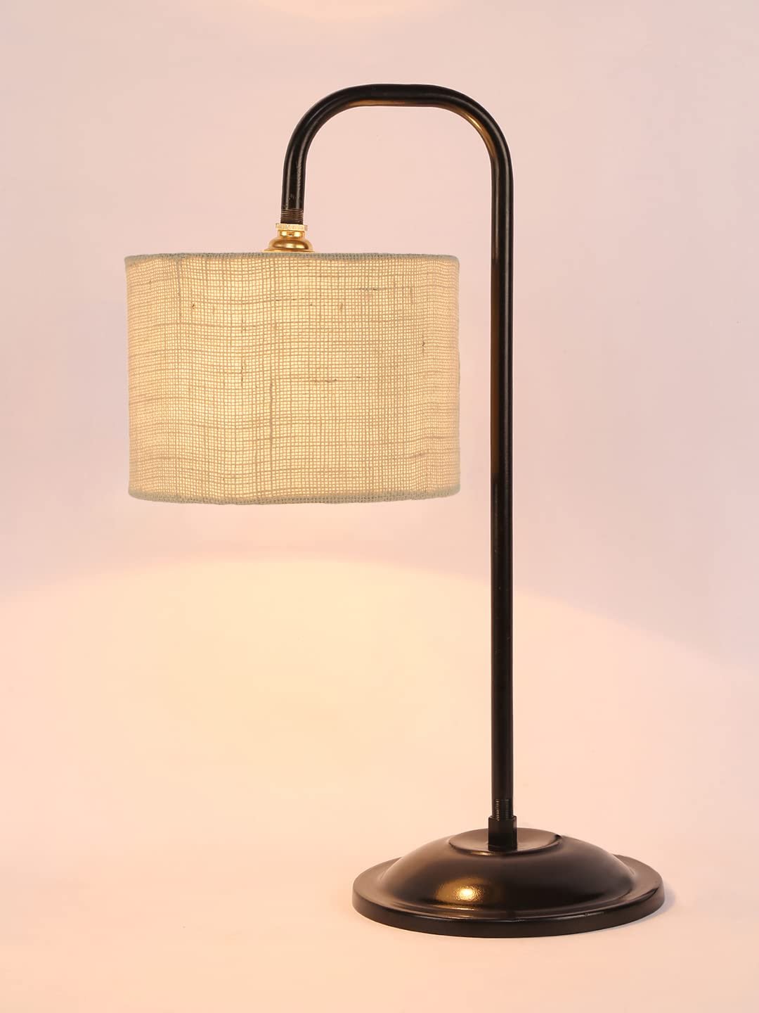 White Jute Shade Iron Table Lamp (ARM06)