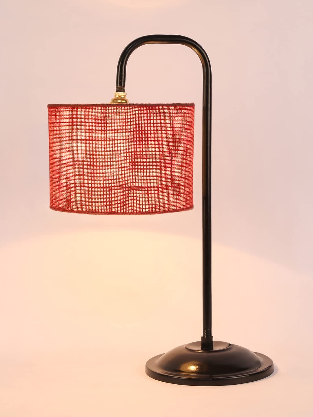 Pink Jute Shade Iron Table Lamp (ARM07)
