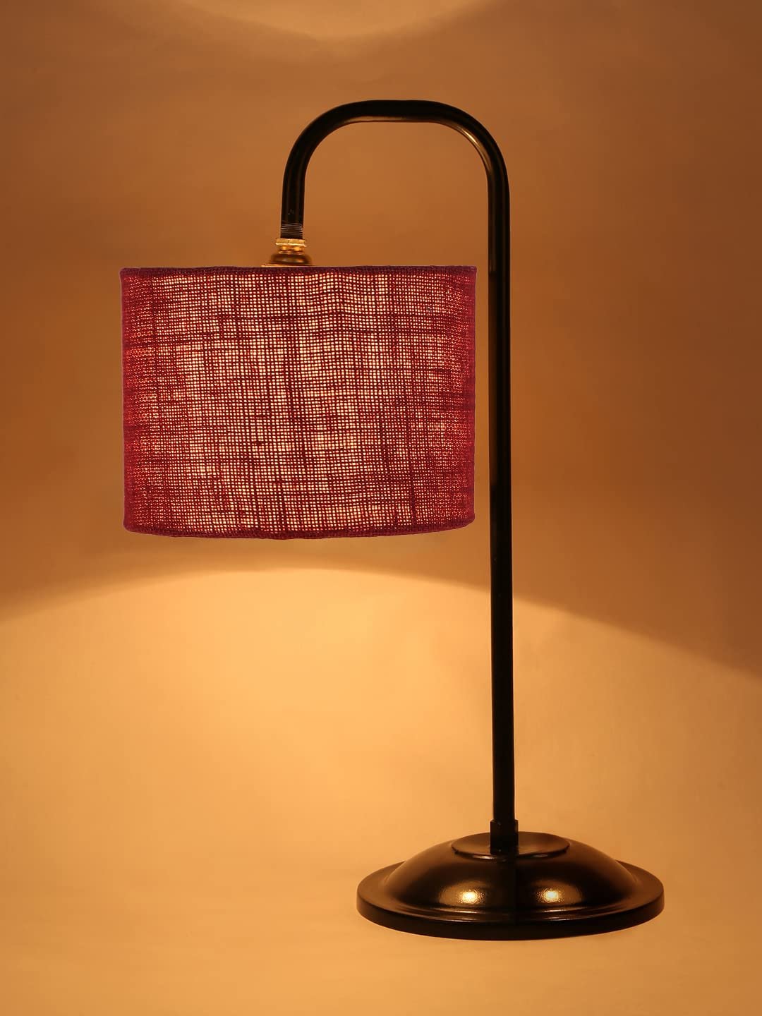 Maroon Jute Shade Iron Table Lamp (ARM08)