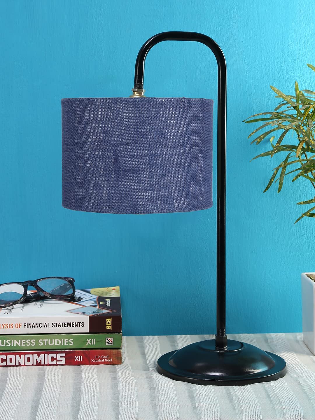 Blue Jute Shade Iron Table Lamp (ARM09)