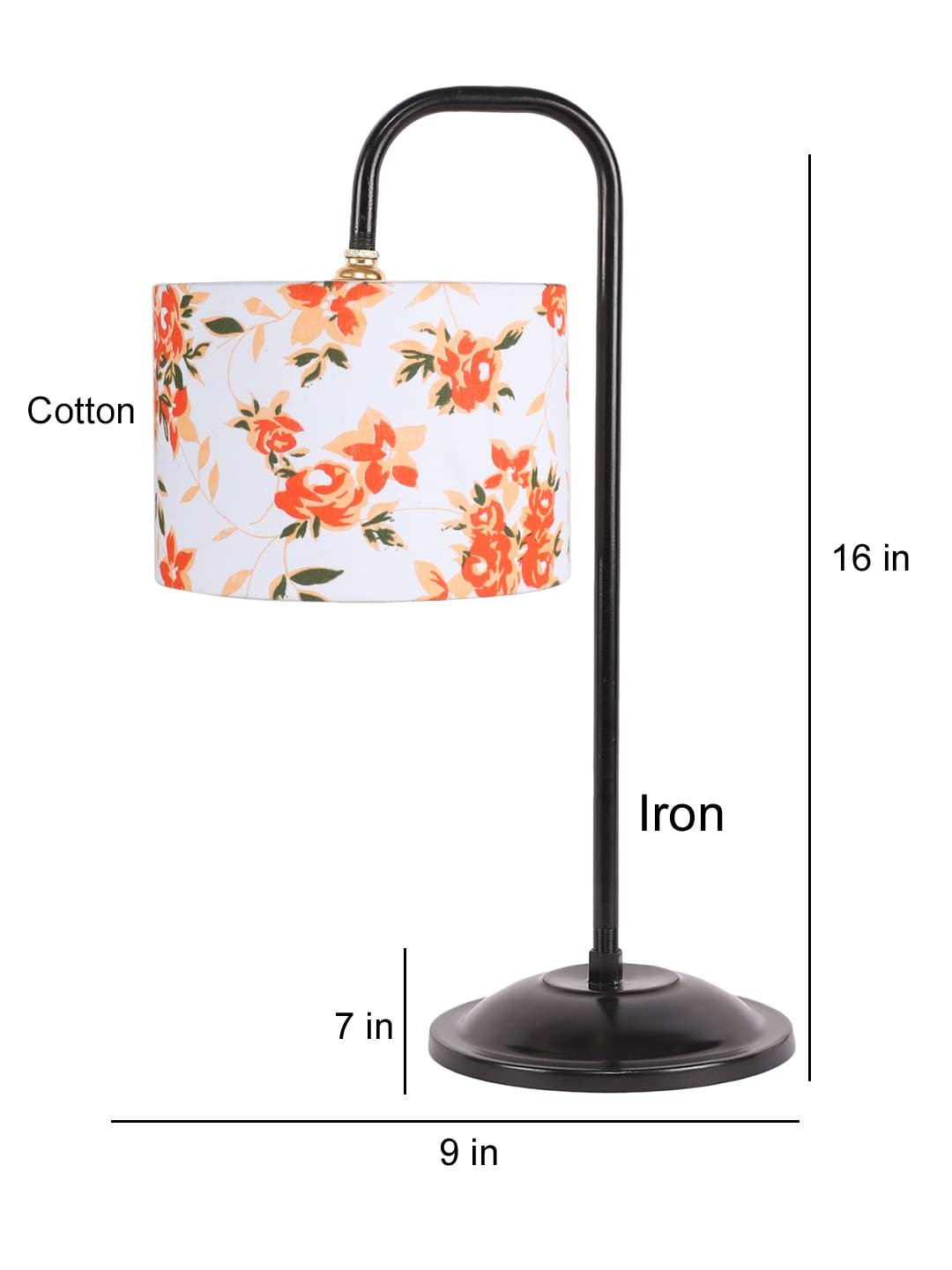 Multi Cotton Shade Iron Table Lamp (ARM10)