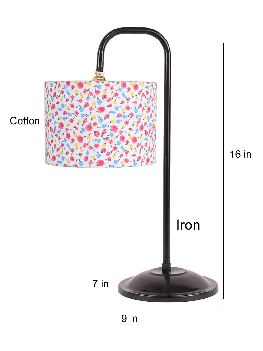 Multi Cotton Shade Iron Table Lamp (ARM12)