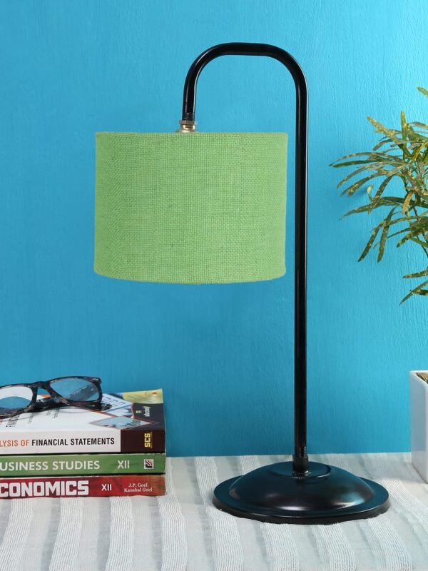 Green Jute Shade Iron Table Lamp (ARM13)