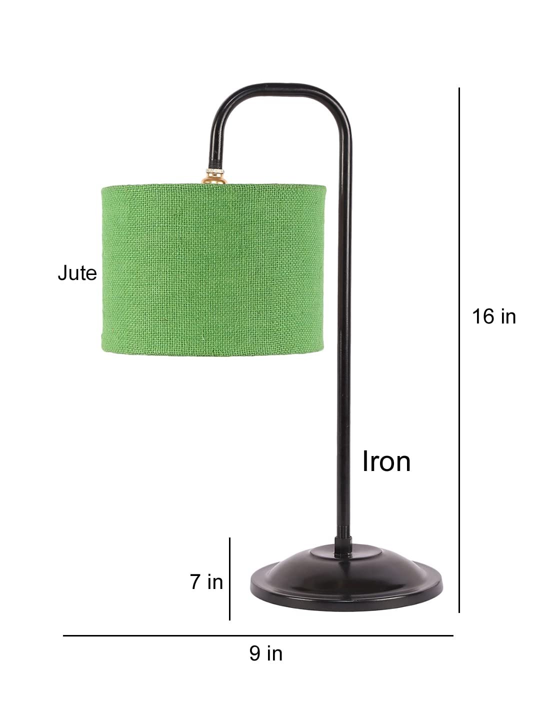 Green Jute Shade Iron Table Lamp (ARM13)