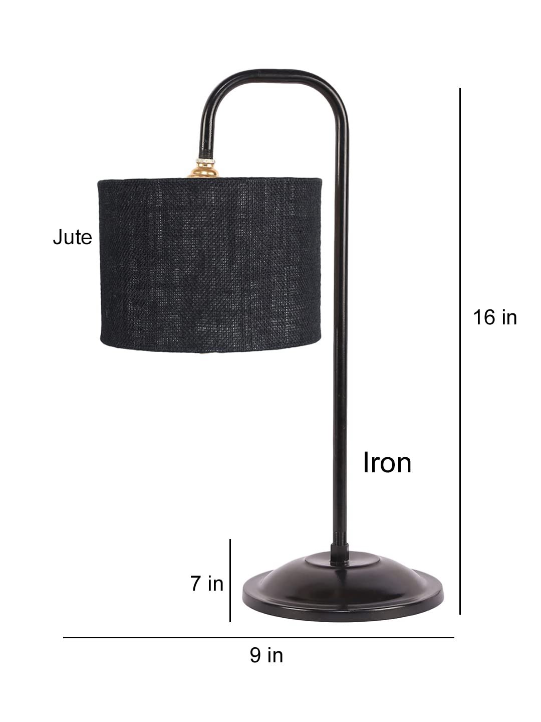 Black Jute Shade Iron Table Lamp (ARM15)