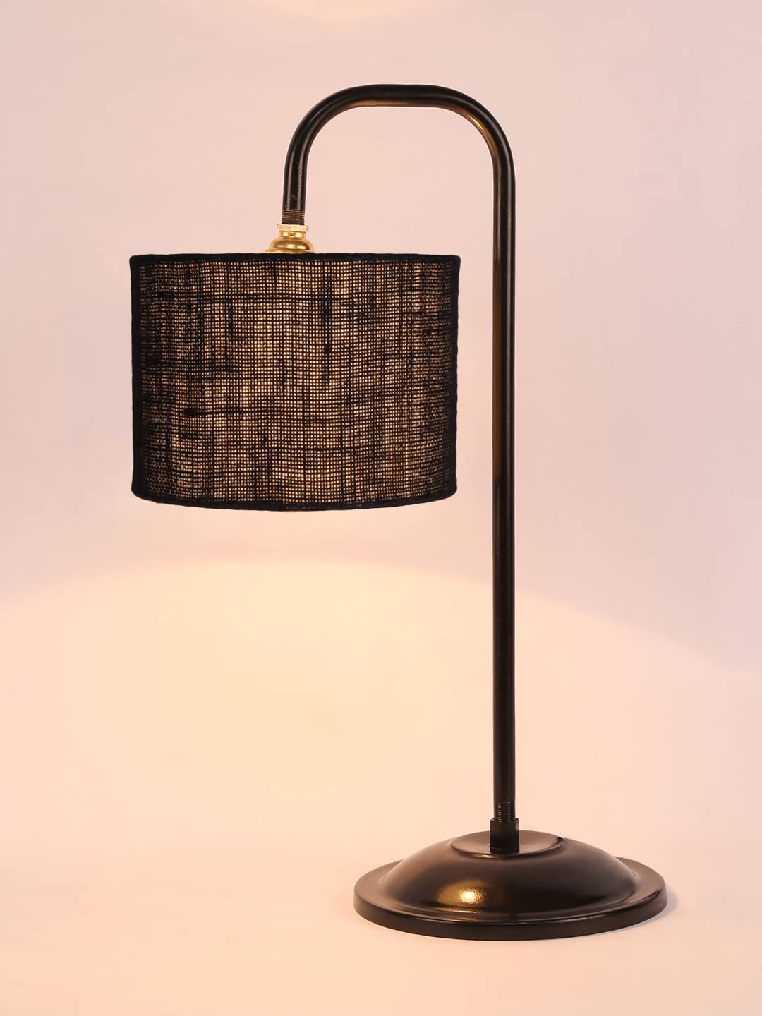 Black Jute Shade Iron Table Lamp (ARM15)