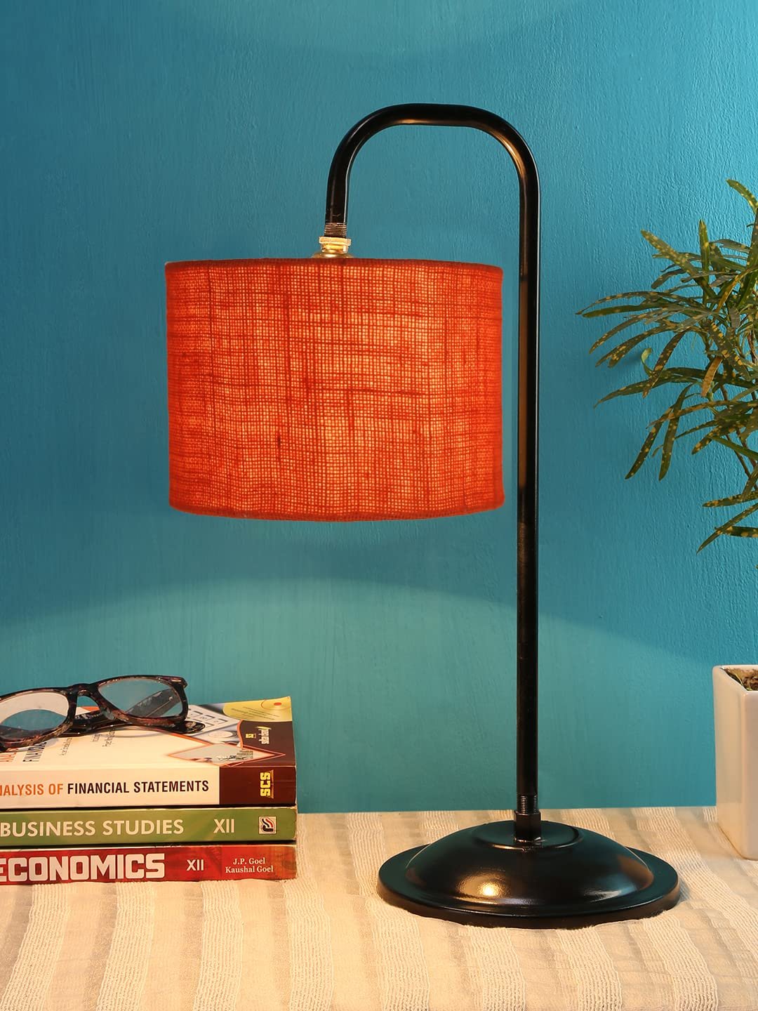 Orange Jute Shade Iron Table Lamp (ARM16)