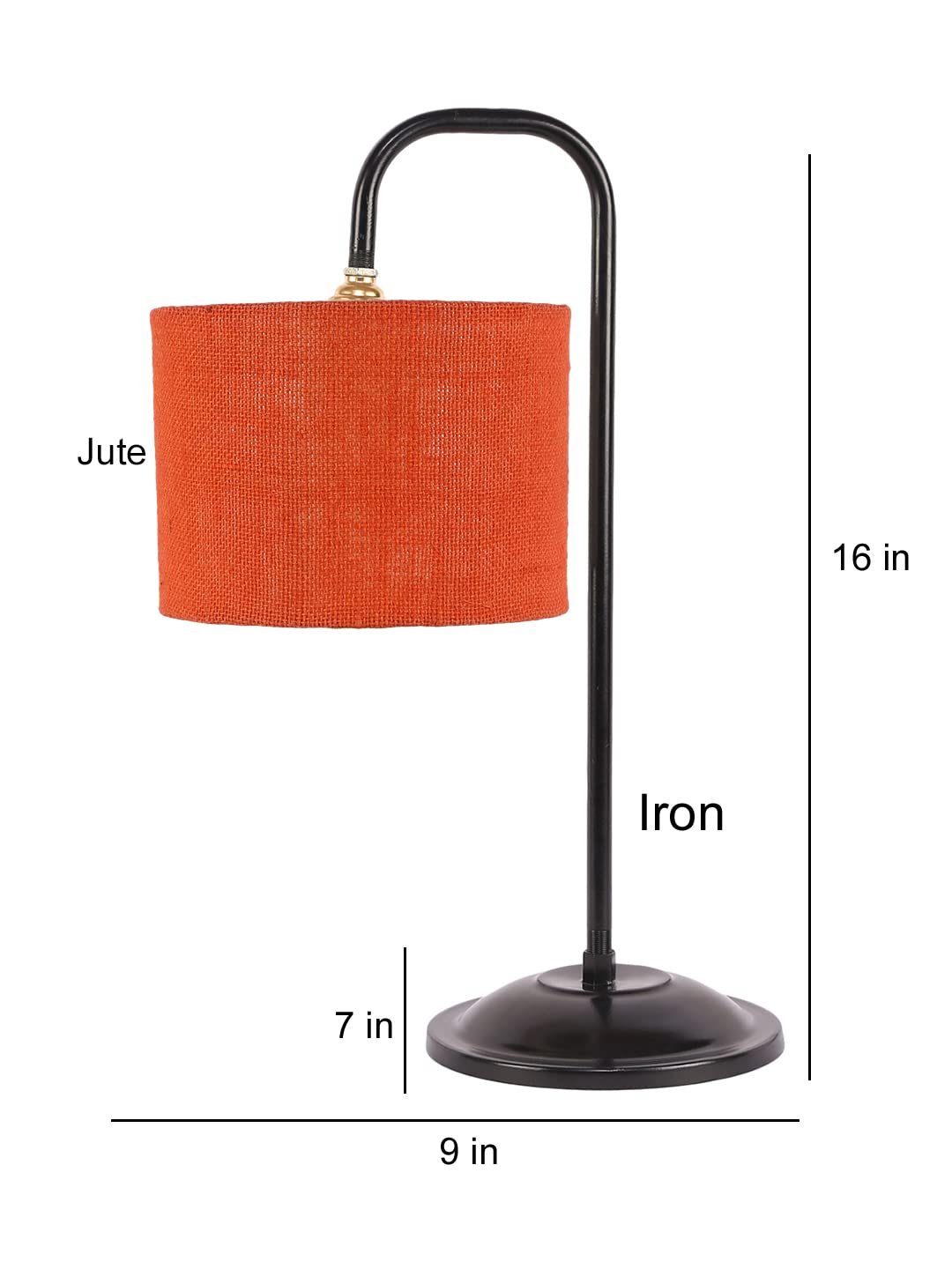 Orange Jute Shade Iron Table Lamp (ARM16)