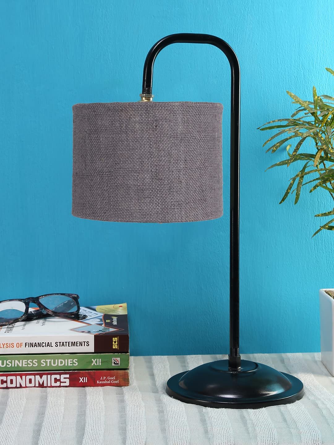 Grey Jute Shade Iron Table Lamp (ARM17)