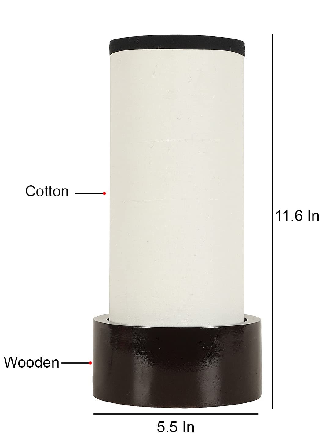 Multicolor Cotton Table lamp with Wood Brown Base (Round)