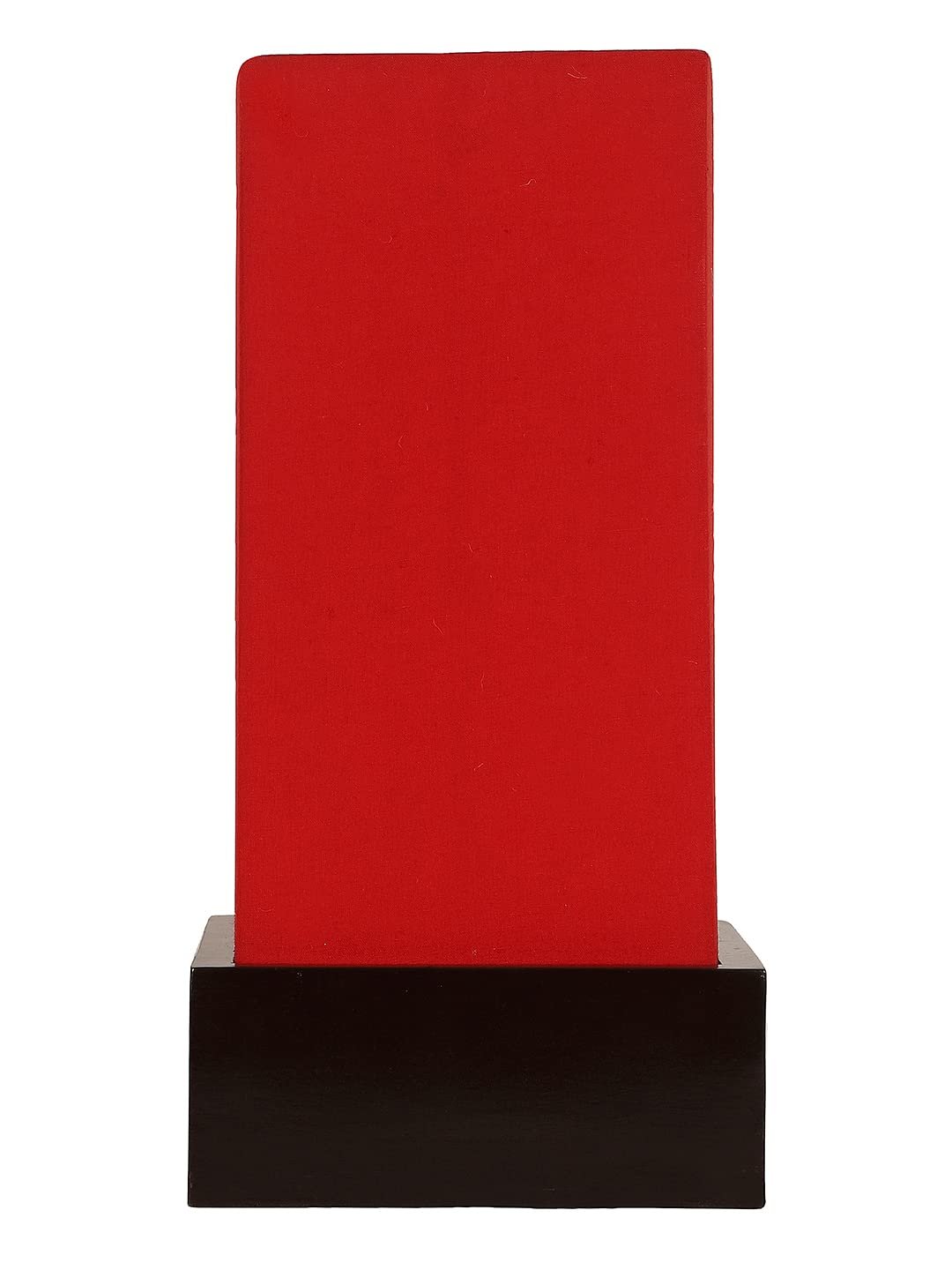 Red Cotton Table lamp with Wood Brown Base