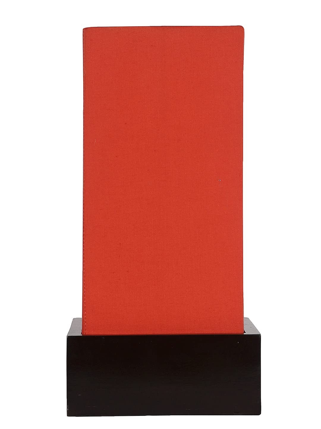 Orange Cotton Table lamp with Wood Brown Base