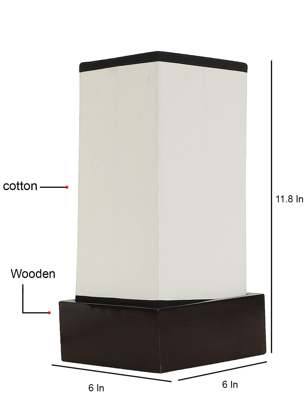 Multicolor Cotton Table lamp with Wood Brown Base