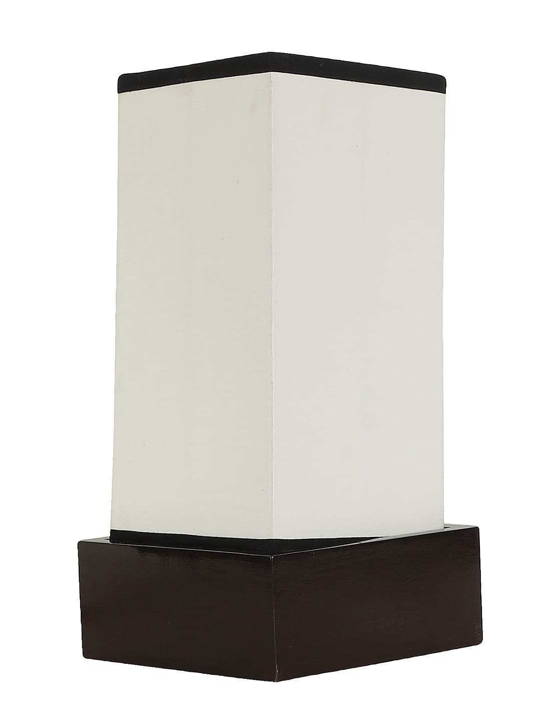 Multicolor Cotton Table lamp with Wood Brown Base