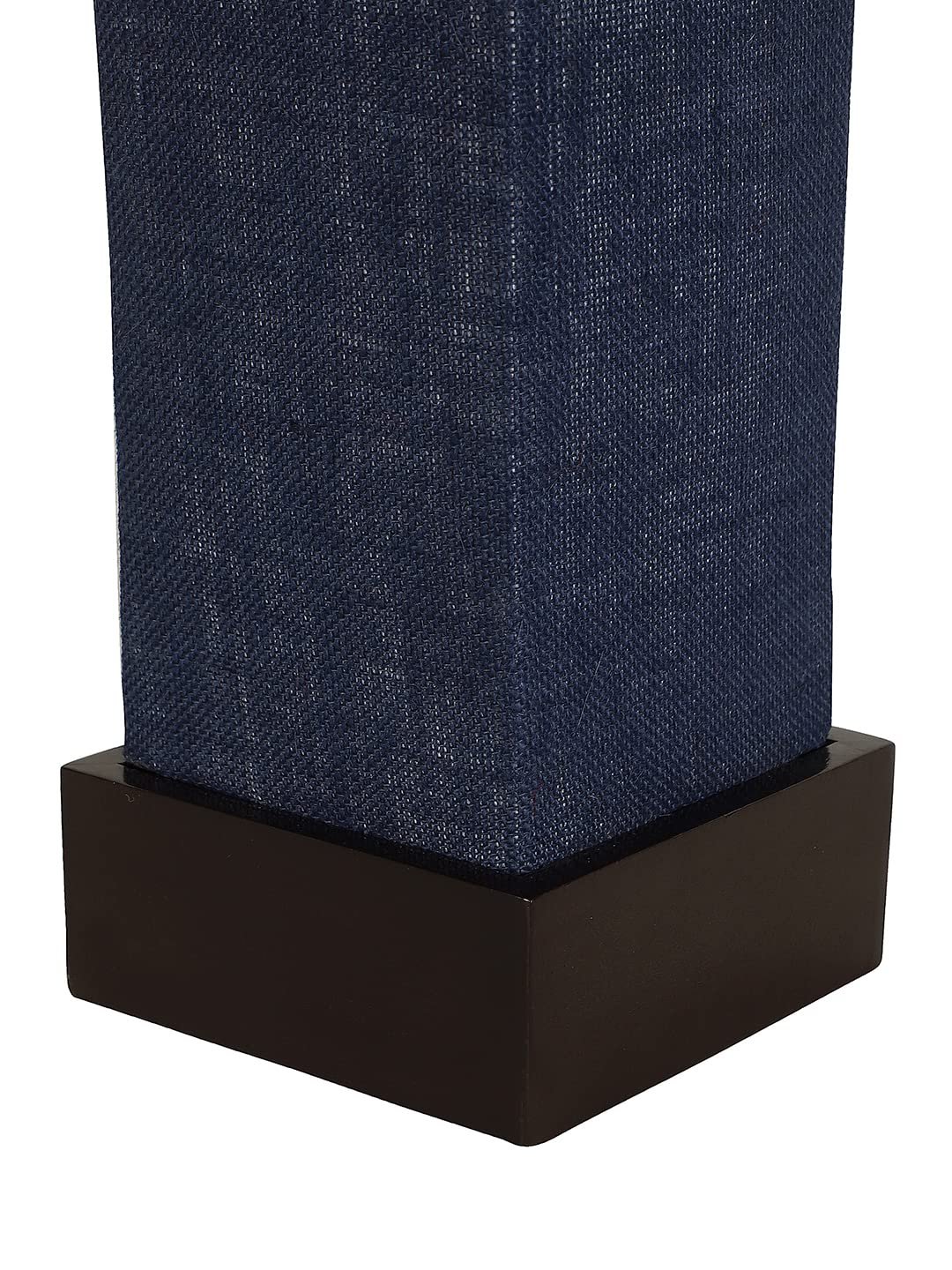 Blue Jute Table lamp with Wood Brown Base