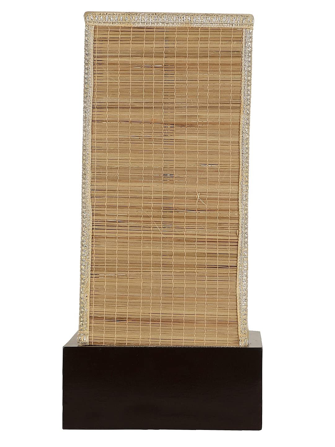 Bamboo Table lamp with Square Brown Wood Base