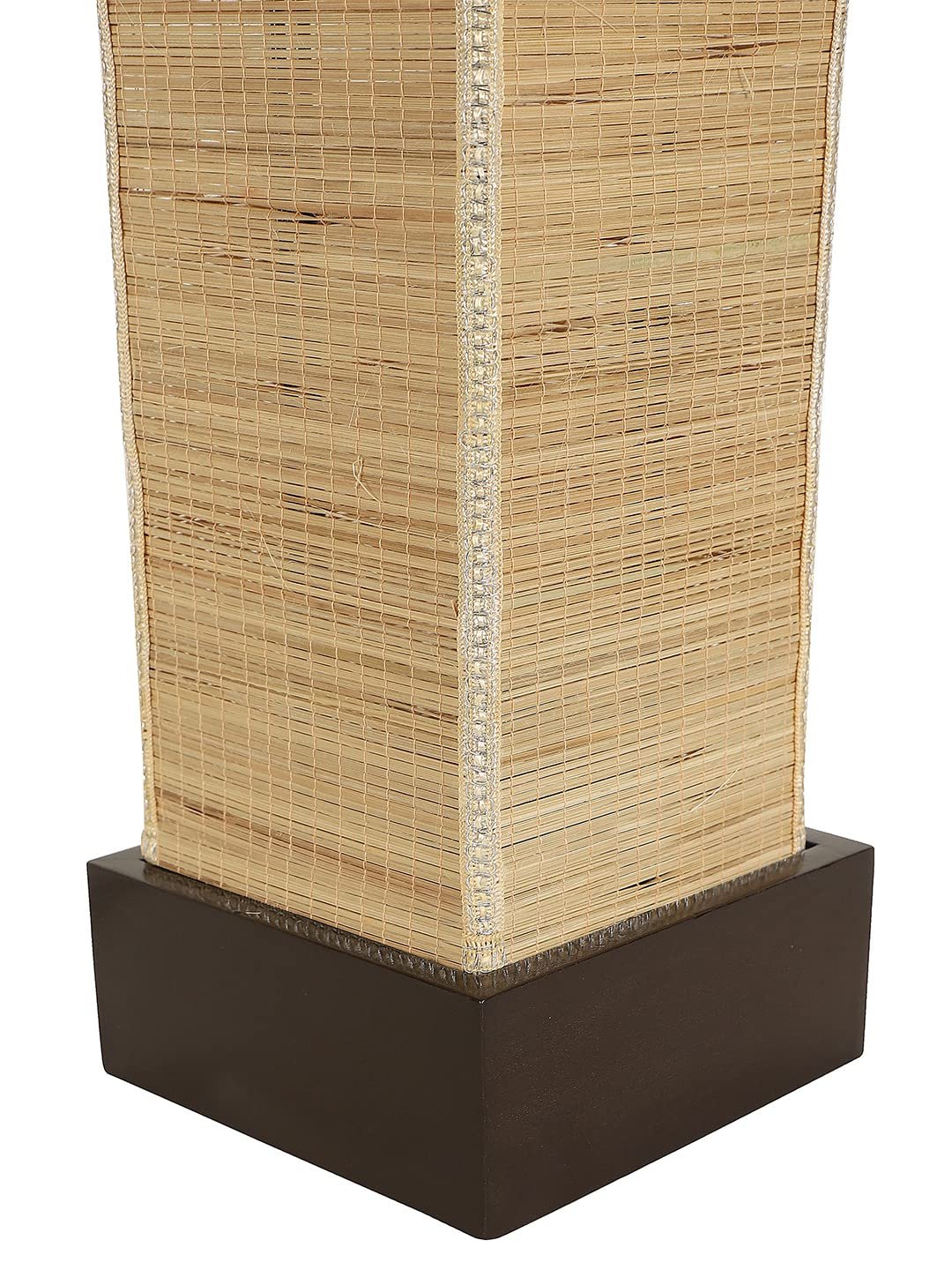 Bamboo Table lamp with Square Brown Wood Base
