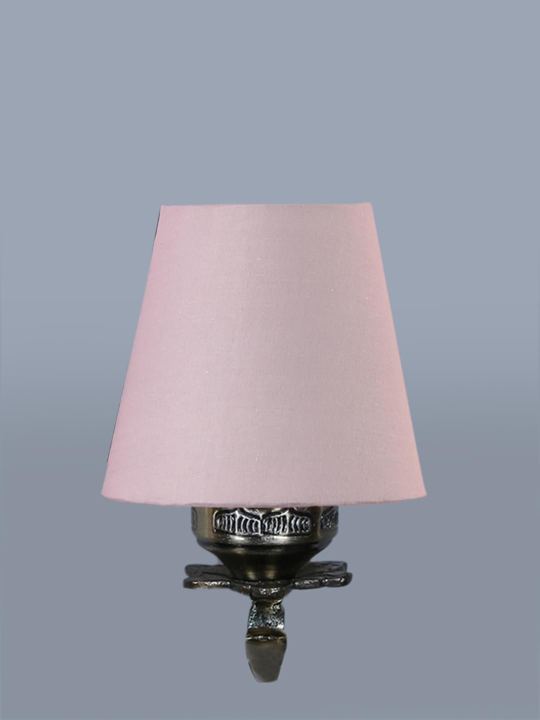 Antique Gold Wall Lamp for Office/Home/Gifting with Cotton conical Grey Shade(7x5.5x9.25) Inches -6