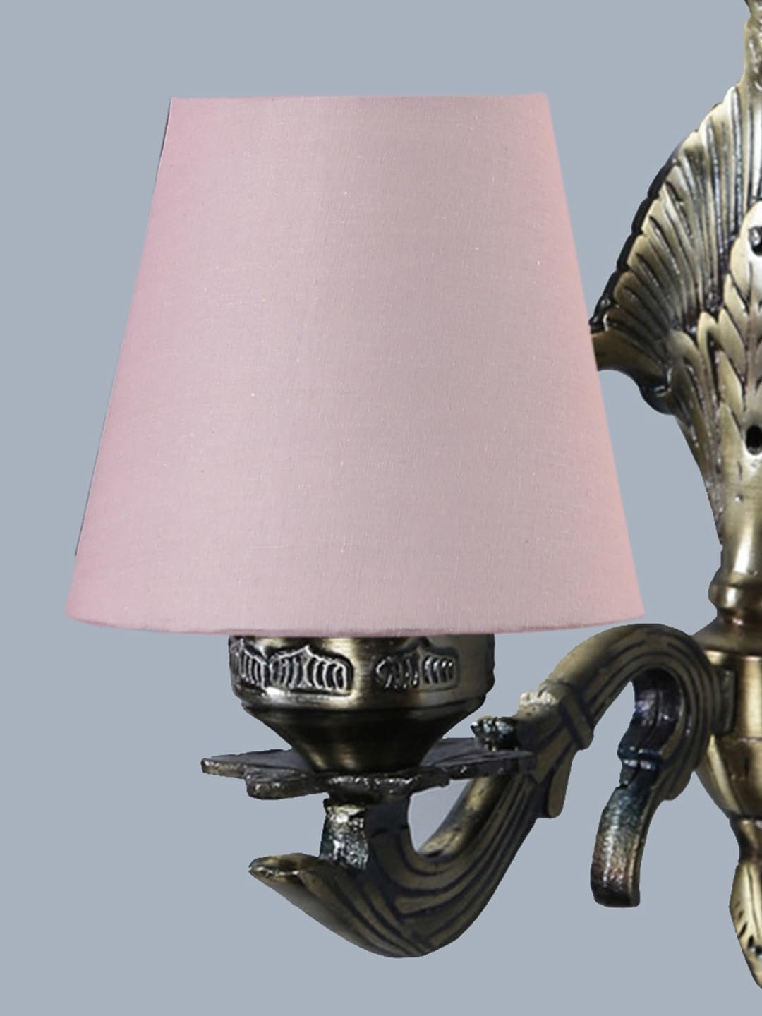 Antique Gold Wall Lamp for Office/Home/Gifting with Cotton conical Grey Shade(7x5.5x9.25) Inches -6
