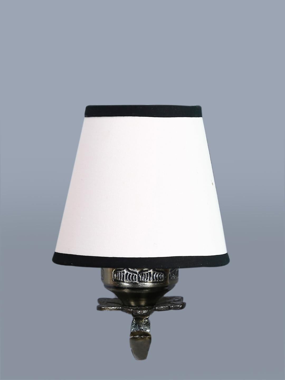 Antique Gold Wall Lamp for Office/Home/Gifting with Cotton conical White & Black Shade(7x5.5x9.25) Inches -7