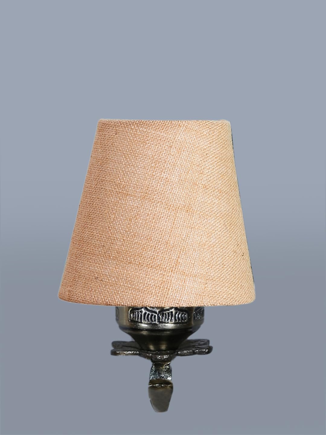 Antique Gold Wall Lamp for Office/Home/Gifting with Jute conical Beige Shade(7x5.5x9.25) Inches -8