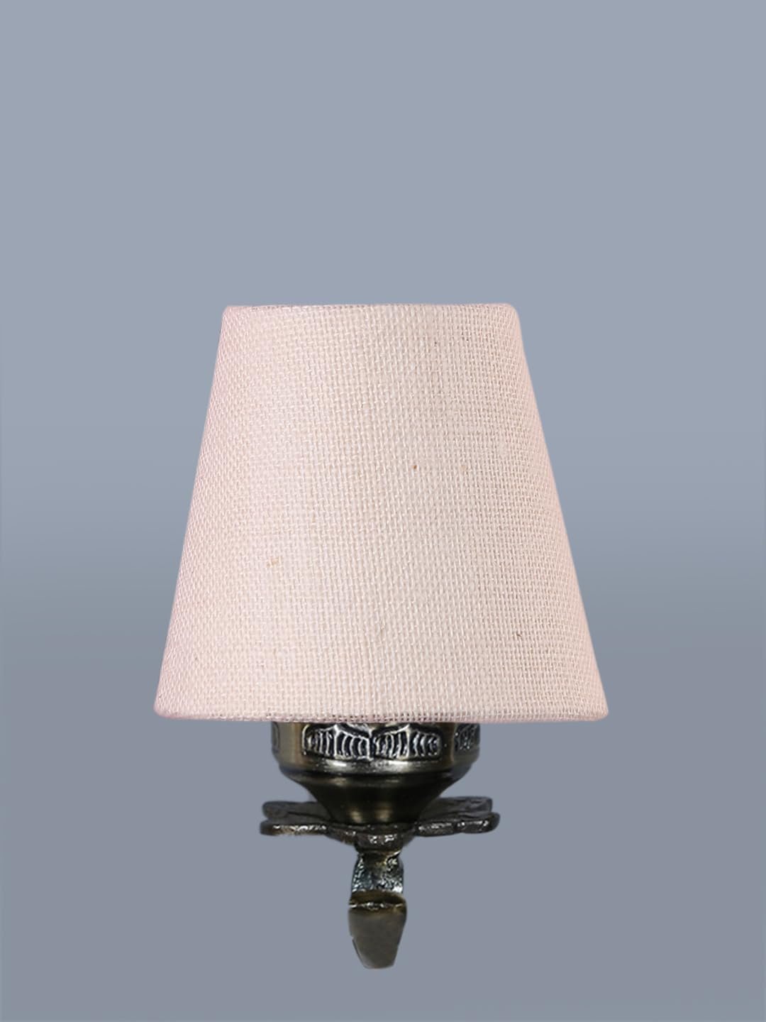 Antique Gold Wall Lamp for Office/Home/Gifting with Jute conical White Shade(7x5.5x9.25) Inches -9