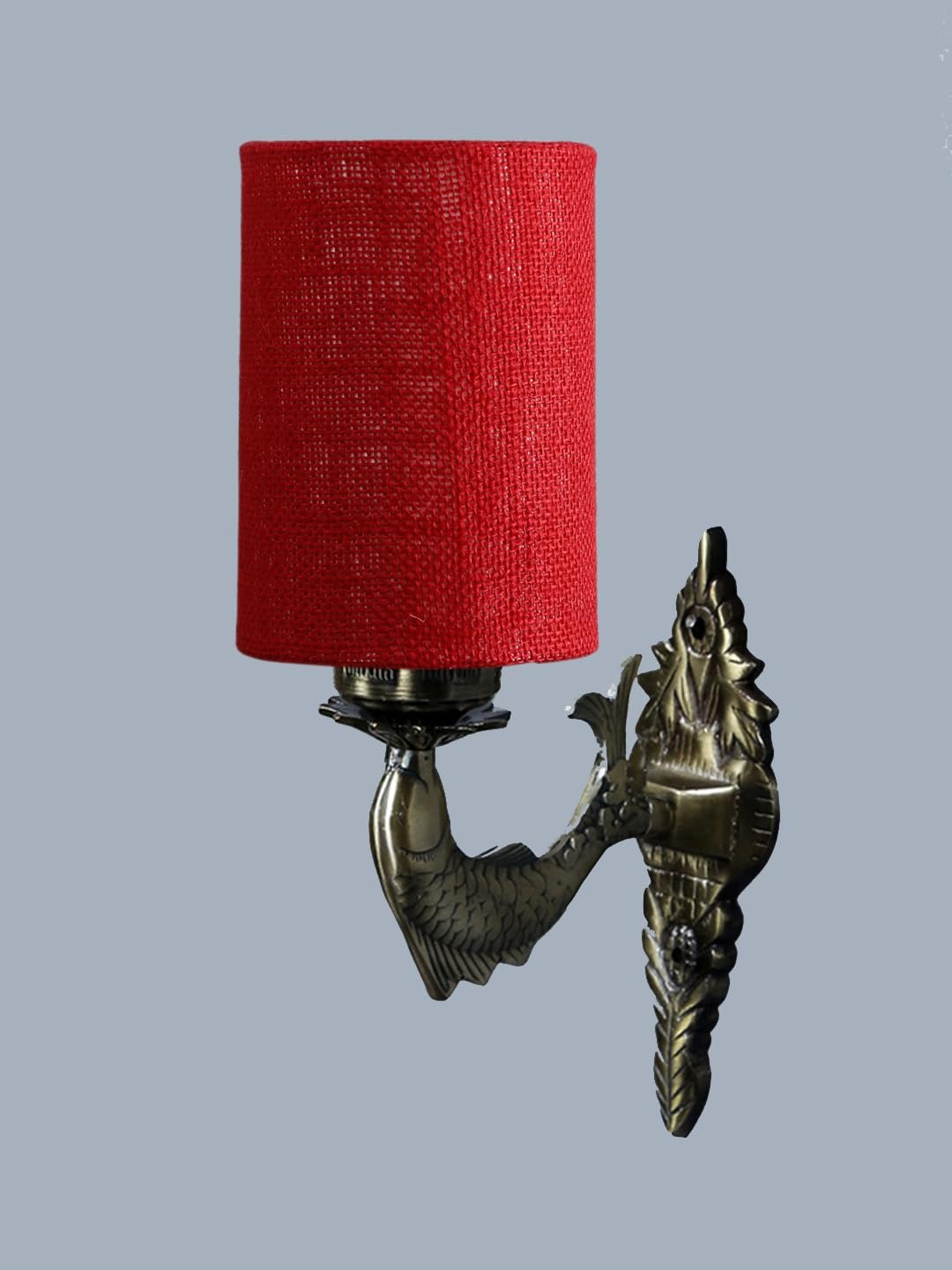 Antique Gold Wall Lamp for Office/Home/Gifting with Jute Maroon Shade(8x4.25x11) Inches -101