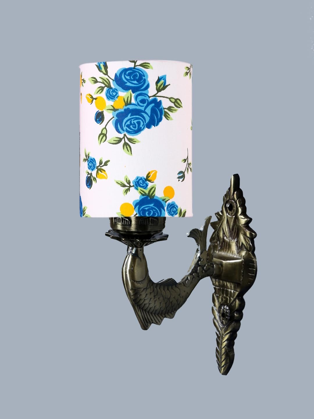 Antique Gold Wall Lamp for Office/Home/Gifting with Cotton Printed Shade(8x4.25x11) Inches -103