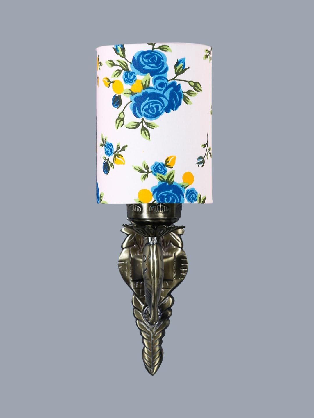 Antique Gold Wall Lamp for Office/Home/Gifting with Cotton Printed Shade(8x4.25x11) Inches -103