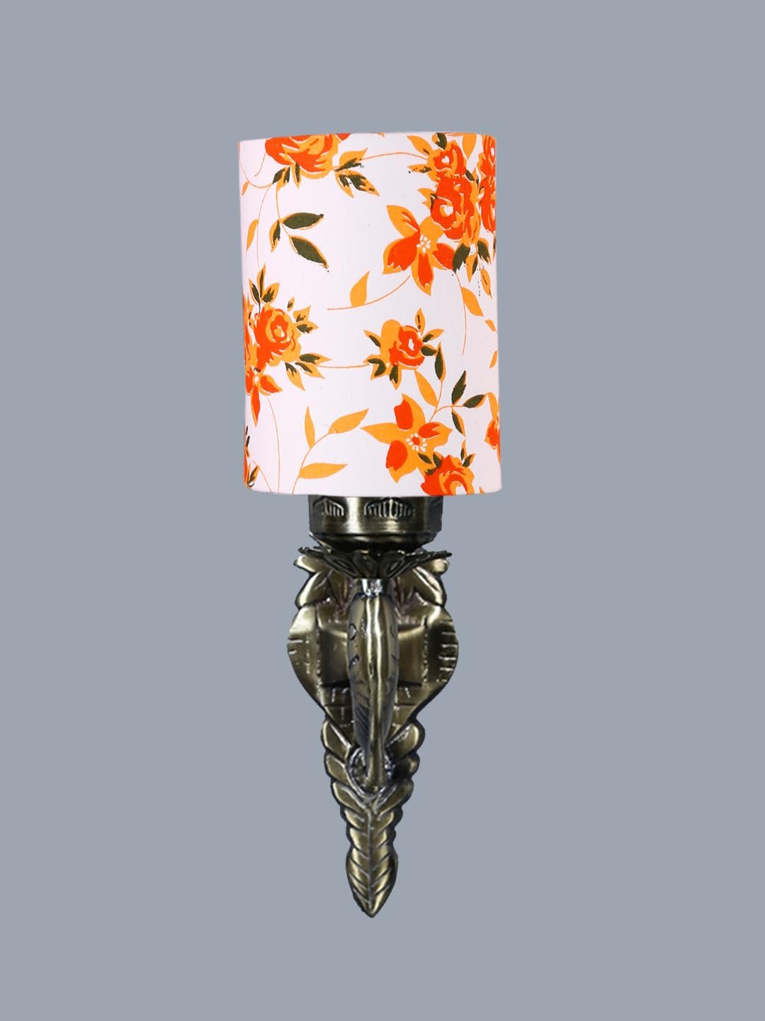 Antique Gold Wall Lamp for Office/Home/Gifting with Cotton Printed Shade(8x4.25x11) Inches -104