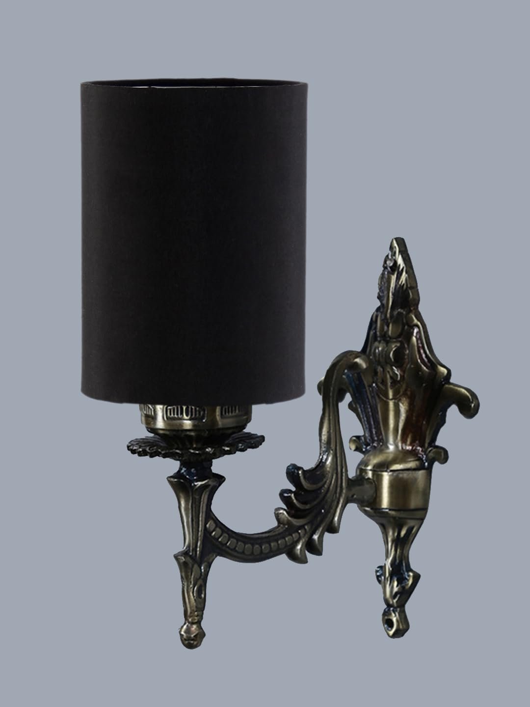 Antique Gold Wall Lamp for Office/Home/Gifting with Cotton Black Shade(8x4.25x11) Inches -107
