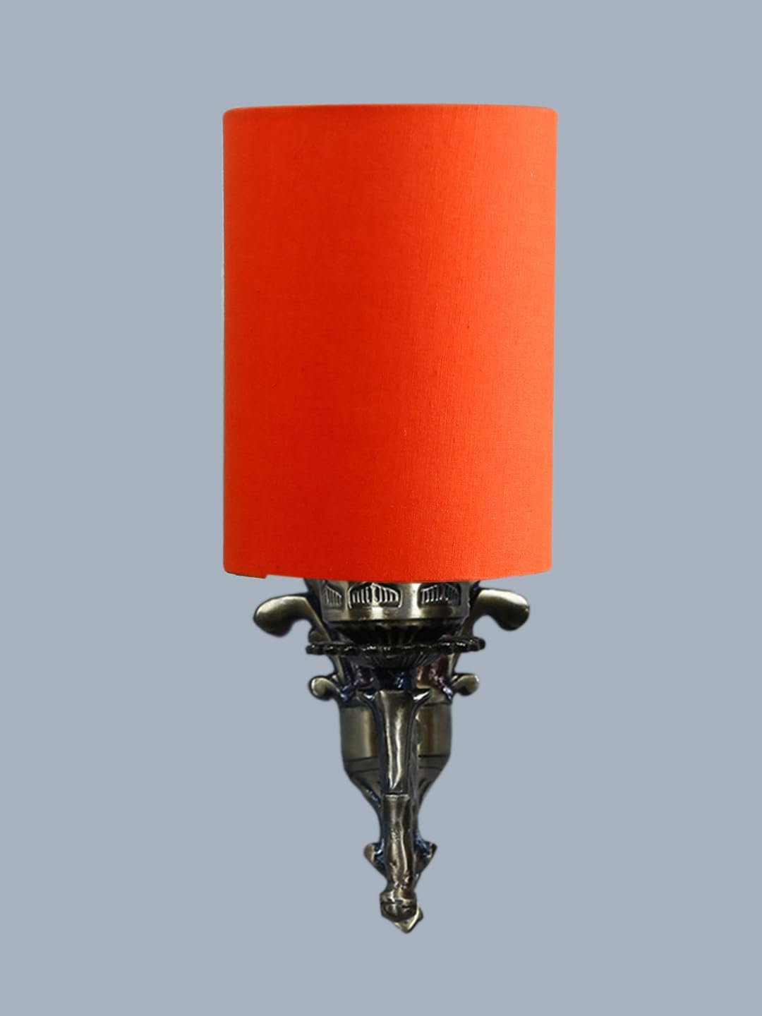 Antique Gold Wall Lamp for Office/Home/Gifting with Cotton Orange Shade(8x4.25x11) Inches -109