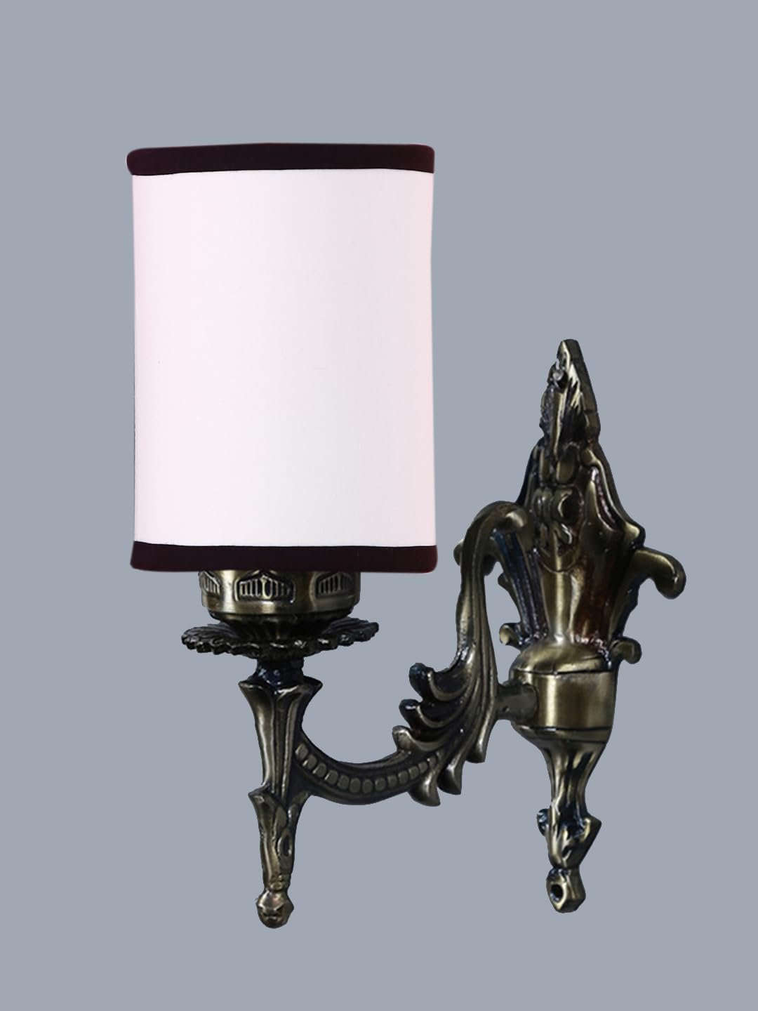 Antique Gold Wall Lamp for Office/Home/Gifting with Cotton White & Black Shade(8x4.25x11) Inches-112