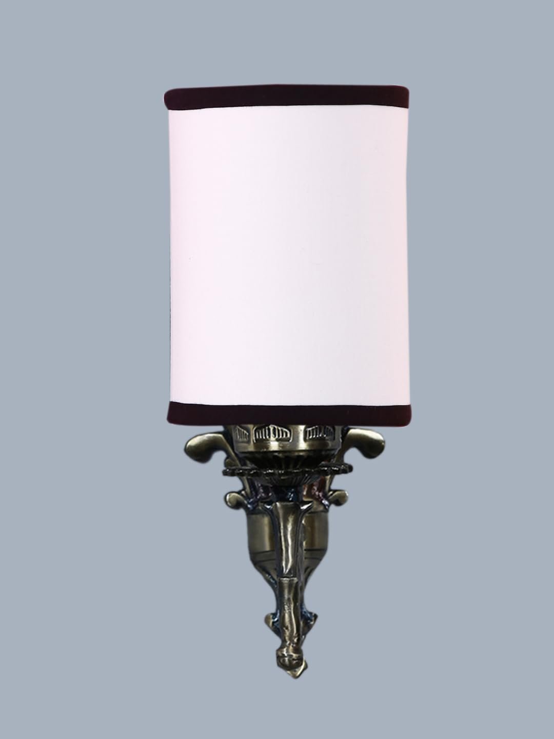 Antique Gold Wall Lamp for Office/Home/Gifting with Cotton White & Black Shade(8x4.25x11) Inches-112