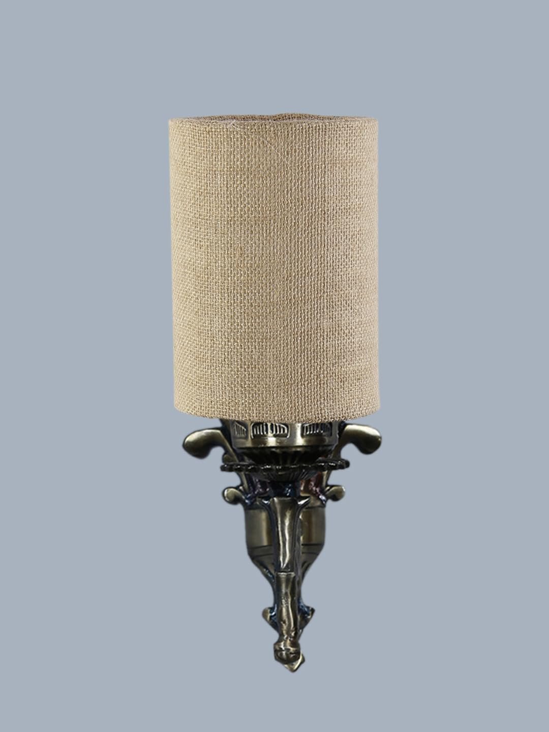 Antique Gold Wall Lamp for Office/Home/Gifting with Jute Beige Shade(8x4.25x11) Inches