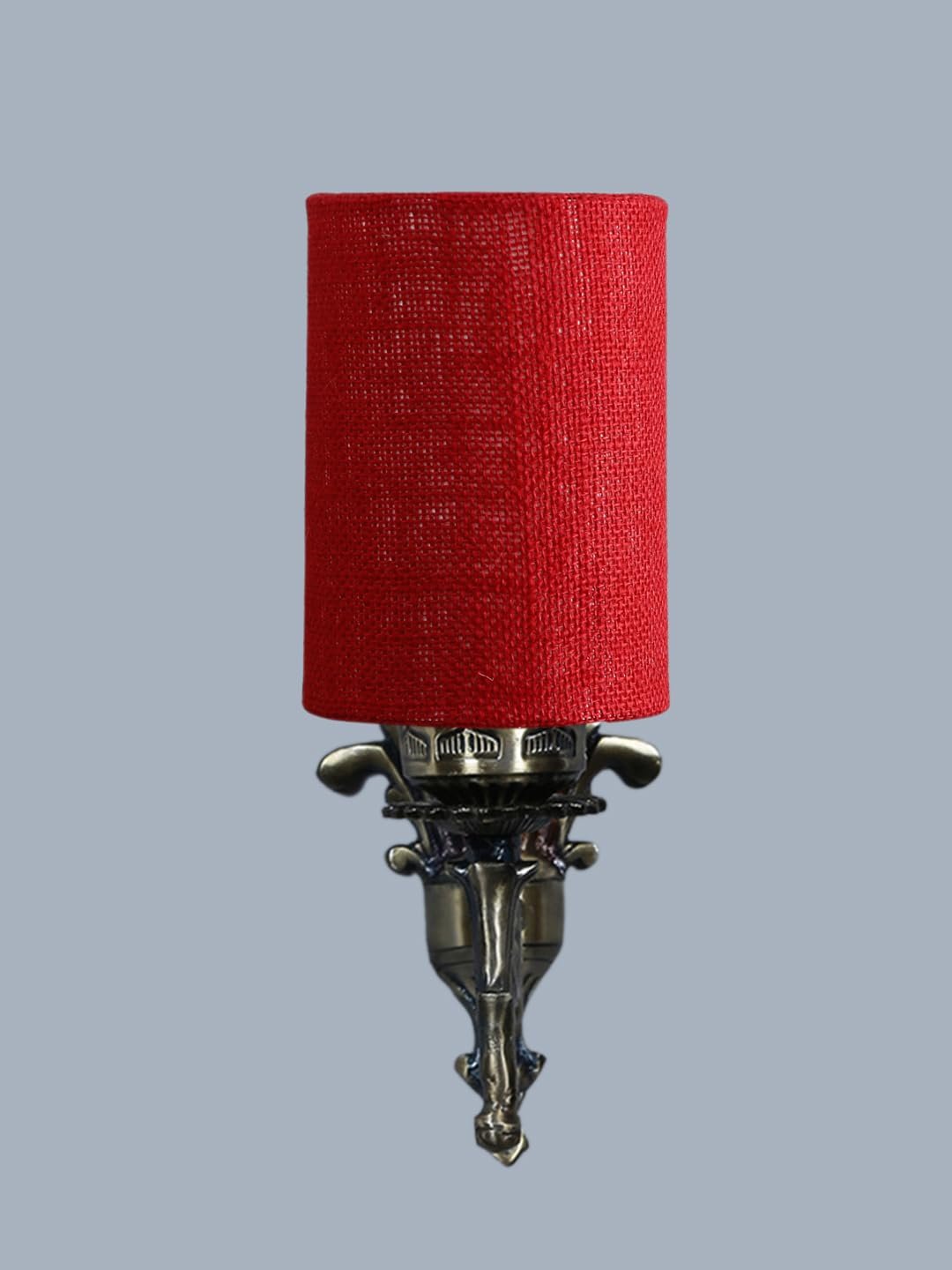 Antique Gold Wall Lamp for Office/Home/Gifting with Jute Maroon Shade(8x4.25x11) Inches