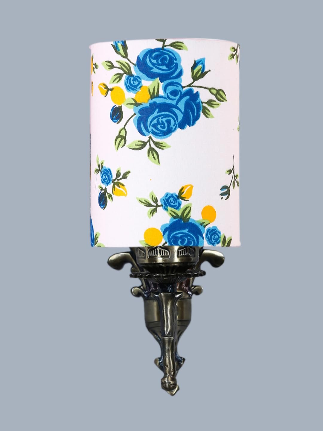 Antique Gold Wall Lamp for Office/Home/Gifting with Cotton Printed Shade(8x4.25x11) Inches -118